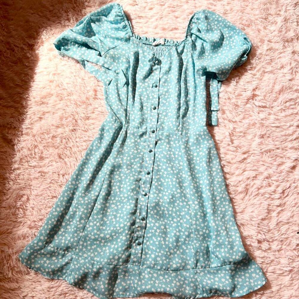 Siren Sky Delicate Button Down Floral Pinup‎ Indie Western Whimsical Retro Dress